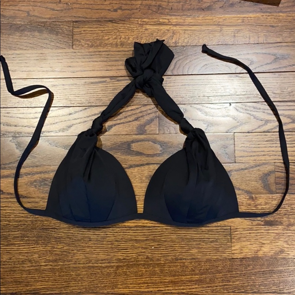 Black Athleta halter bikini top